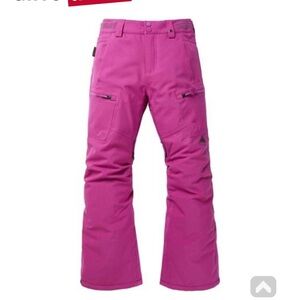 Burton Girls Elite Cargo Snow Pants Size XS  Vivid Violet Waterproof Insulated